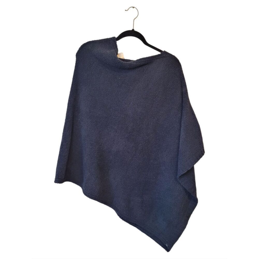 Barefoot Dreams Cozichic Black Women's Knit Poncho Sweater OS
